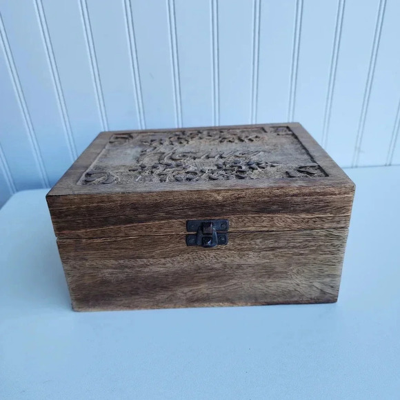 Wooden Box Home Picture Trinket Jewlery Storage Box 9"x7"×4" - Picture 2 of 8